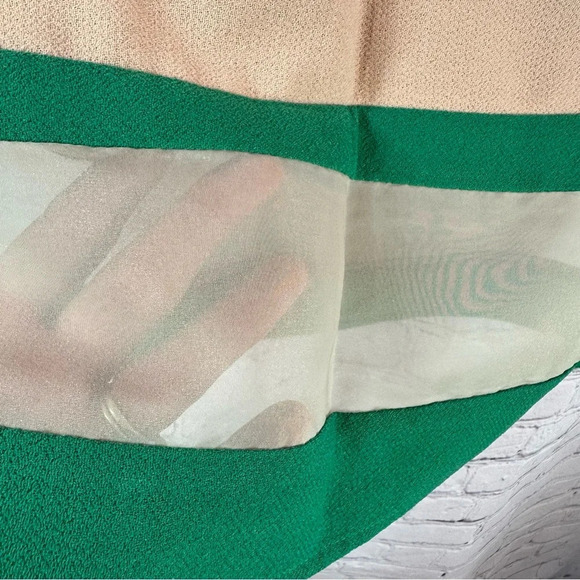 Harlyn anthropologie midi pencil skirt with sheer panel stripe at bottom small - Picture 2 of 8